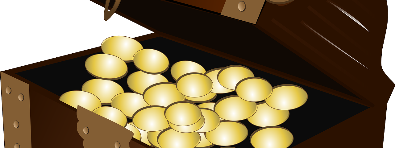 Treasure chest with money