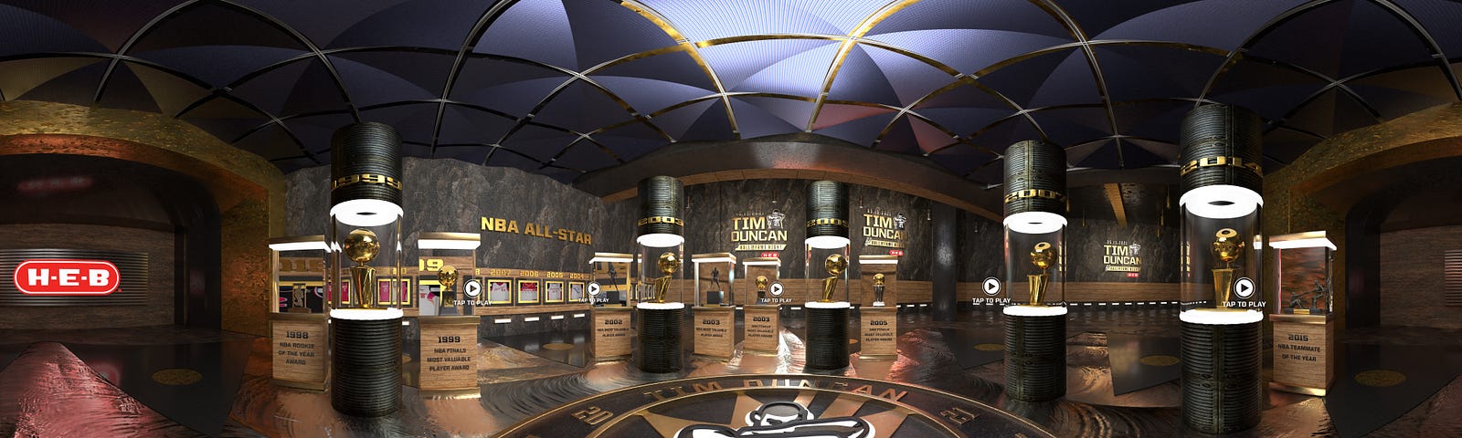 Visit the Tim Duncan Hall of Fame Trophy Room through augmented reality. Only in the San Antonio Spurs app. From YinzCam.