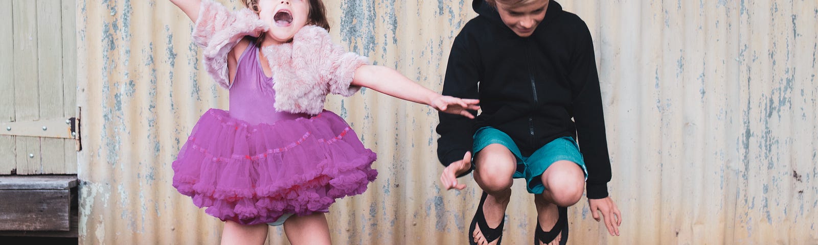 A girl and a boy having fun together