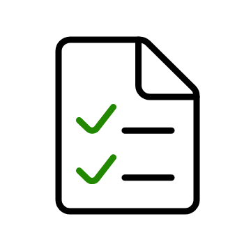 An application paper with two green check marks.