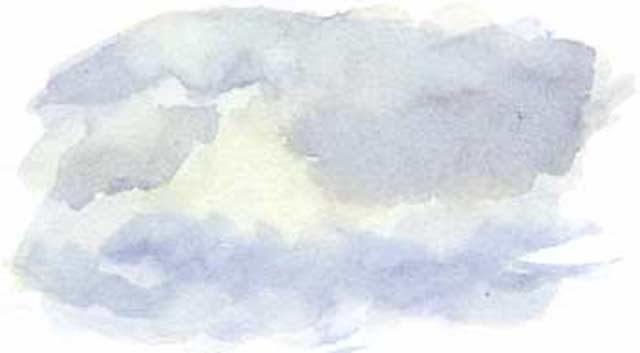 grey and yellow pastel watercolor clouds