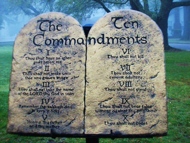 Stone tablets of The Ten Commandments