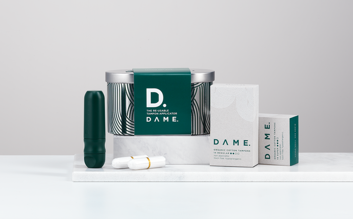 DAME tampons and packaging