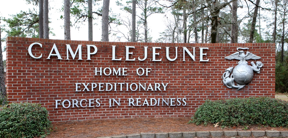 Picture of Holcomb gate at Camp Lejeune.