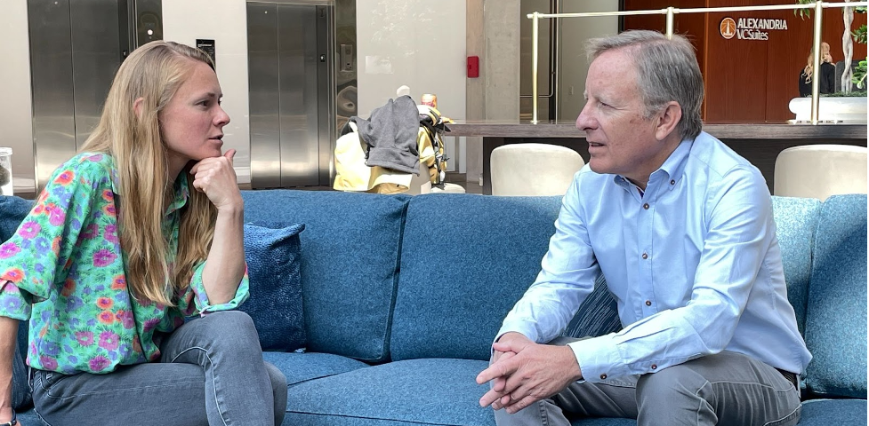 Variant Bio co–founder Kaja Wasik chatting with the company’s new CSO, David Moller.