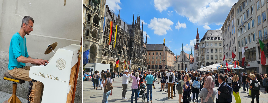 Figure 1: Personal photo taken of pianist Ralph Kiefer and Marienplatz in Munich, 13.05.2024.