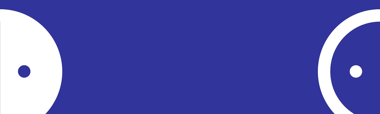 A dark indigo background with two abstract semicircle on either side of it