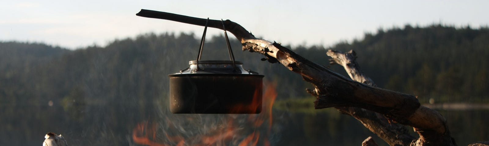 Making coffee over fire