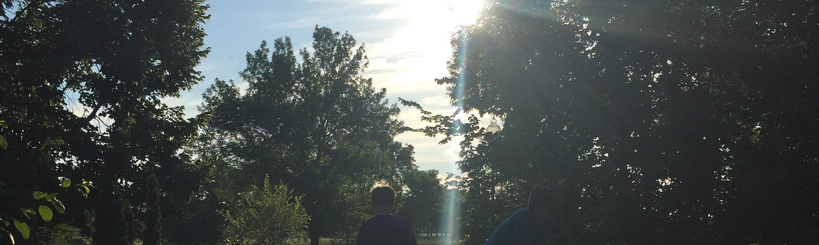 An evening walk with my kids. Sun shining. Photo by Ellie Jacobson.