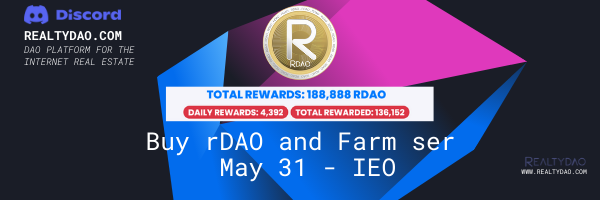 END OF TOKEN SALE may 31 rdao