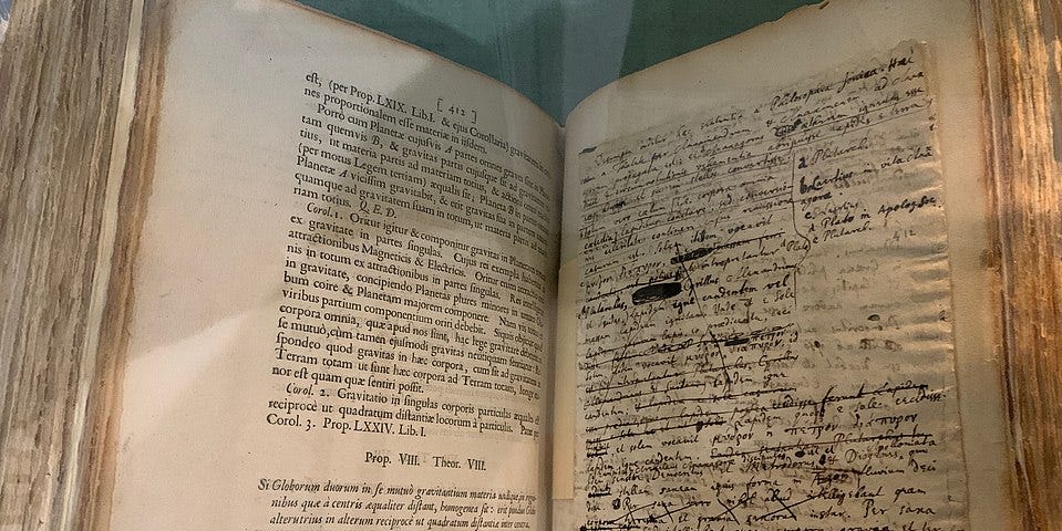A picture of Newton’s personal copy of “Philosophiæ Naturalis Principia Mathematica” — to illustrate the thrilling story of calculus