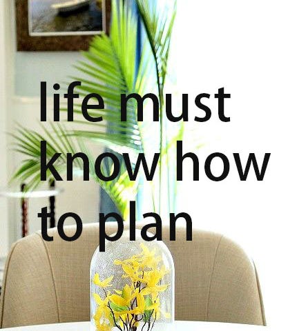 life must know how to plan