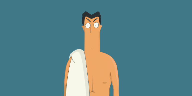 Cartoon man in a towel — Your Growth Is Determined By the Amount of Truth You Can Take