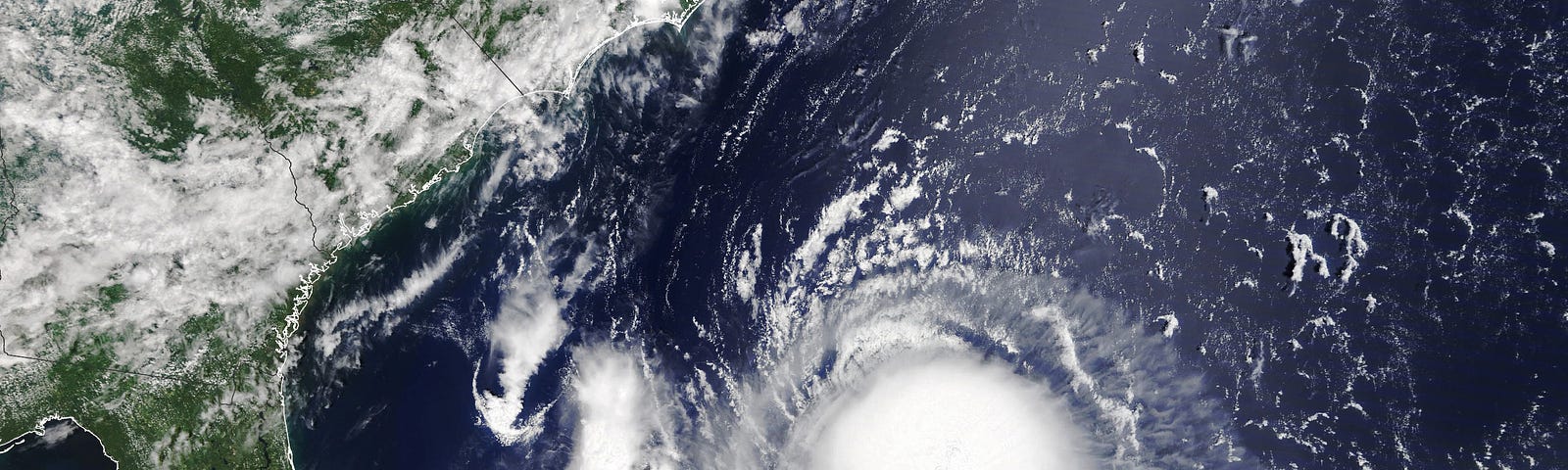 Tropical Storm Henri approaching the US East Coast. Credit: Nasa Earth Observatory.