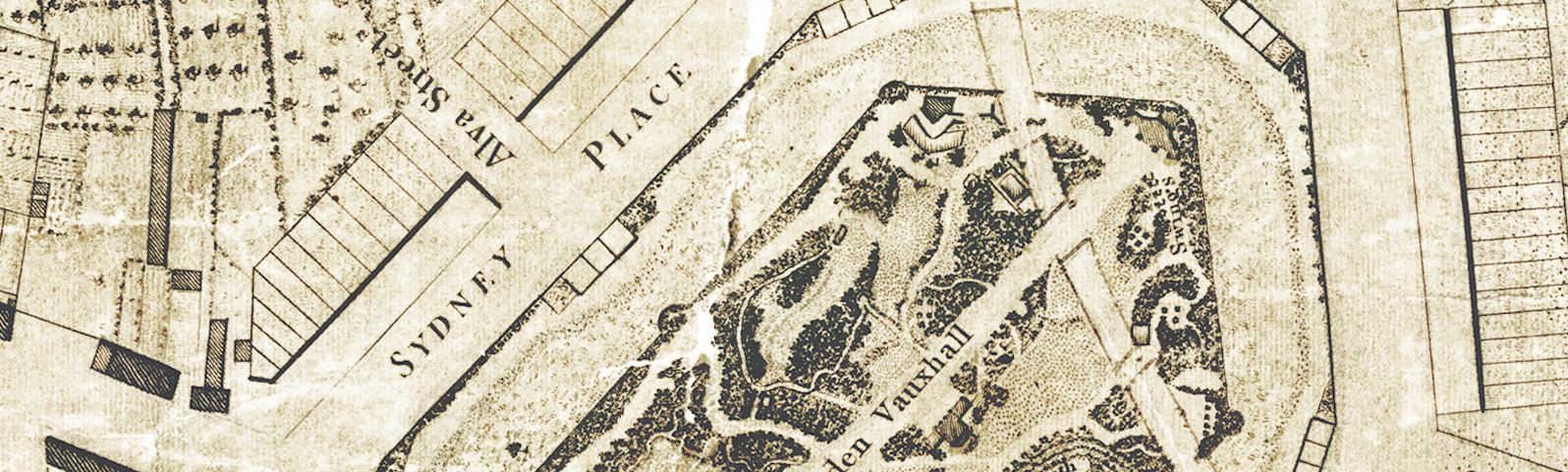 A Georgian map of Sydney Gardens, including the Labyrinth and canal