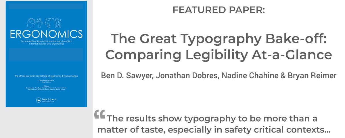 The Great Typography Bake-off: Comparing Legibility at a Glance