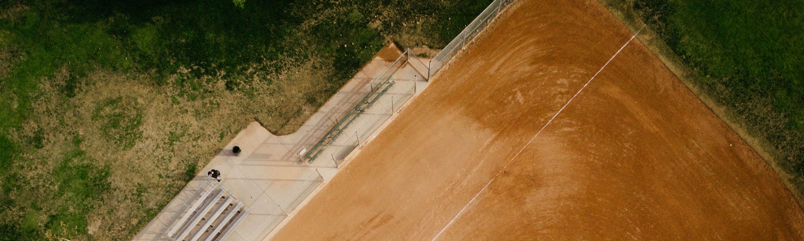 Aerial view of a baseball field. Coffee, Baseball, and Fear of Flying by Jim Latham