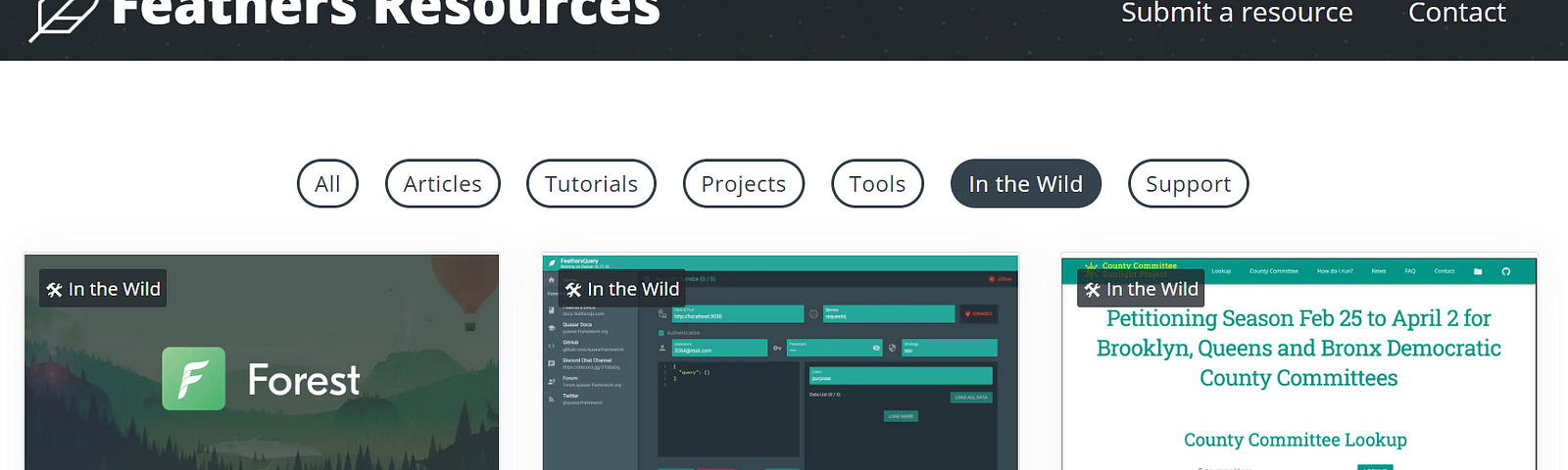 Screenshot of feathersresources.dev