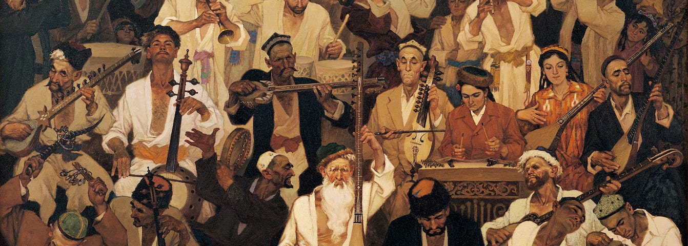 Painting artwork called Muqam by Ghazi Ehmet (1984)