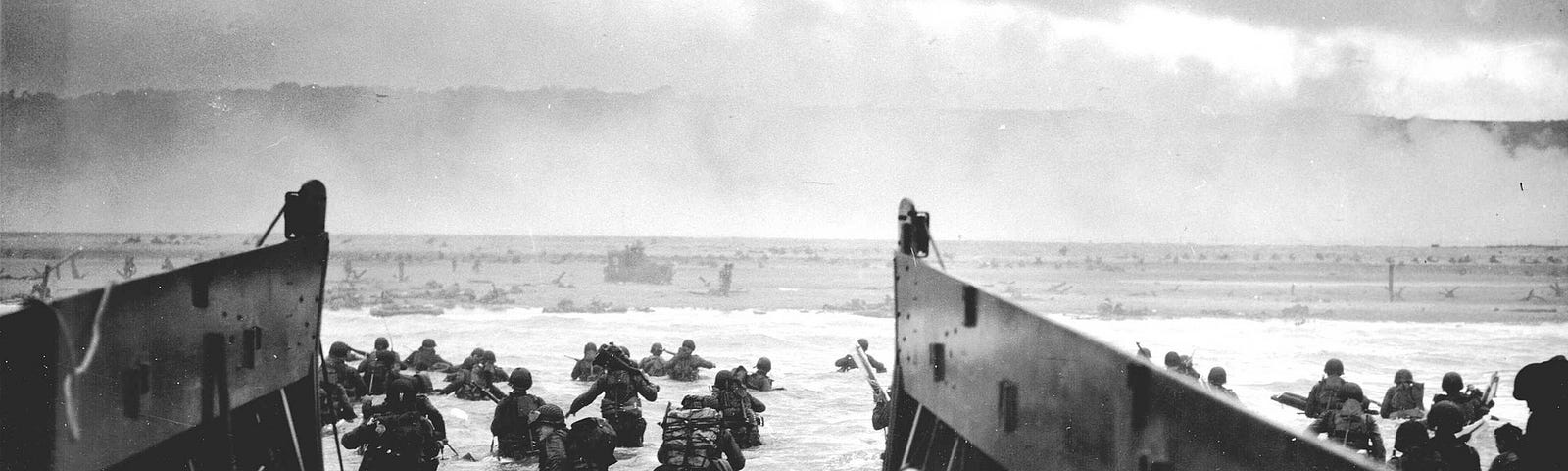 View from a landing craft on D Day