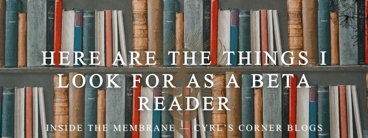 Here are the things I look for as a Beta-Reader