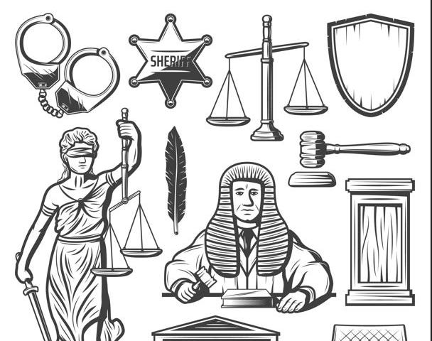 Different symbols of legal system