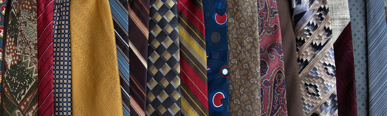 Colorful assortment of men’s ties