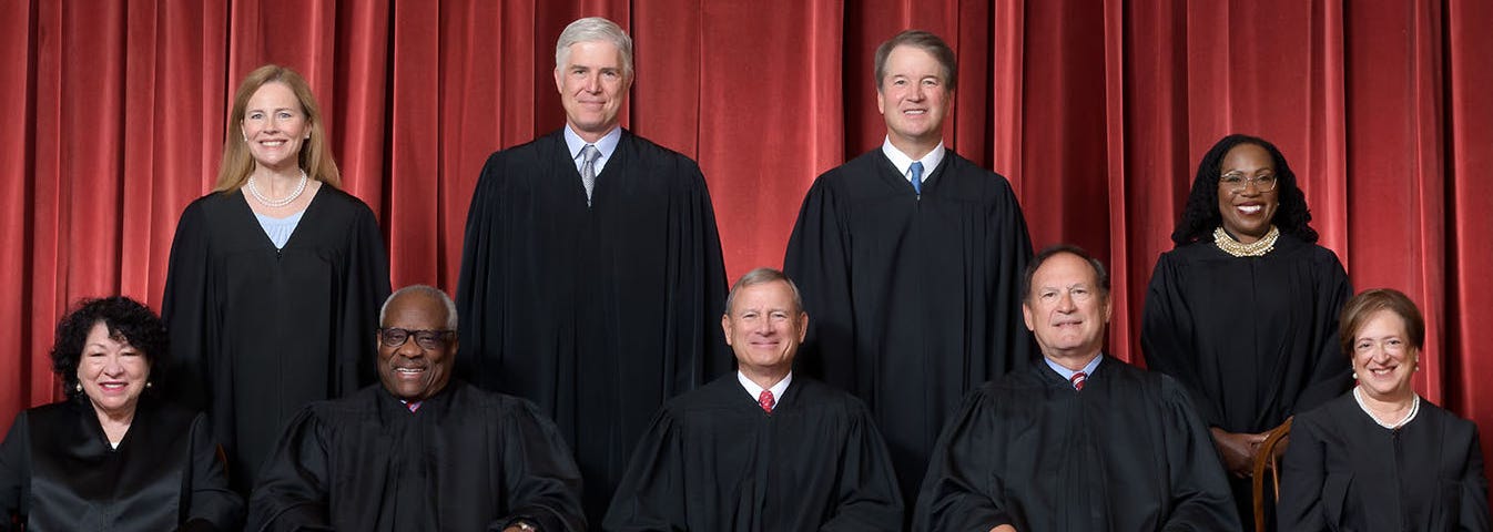 The current nine members of the Supreme Court of the United States