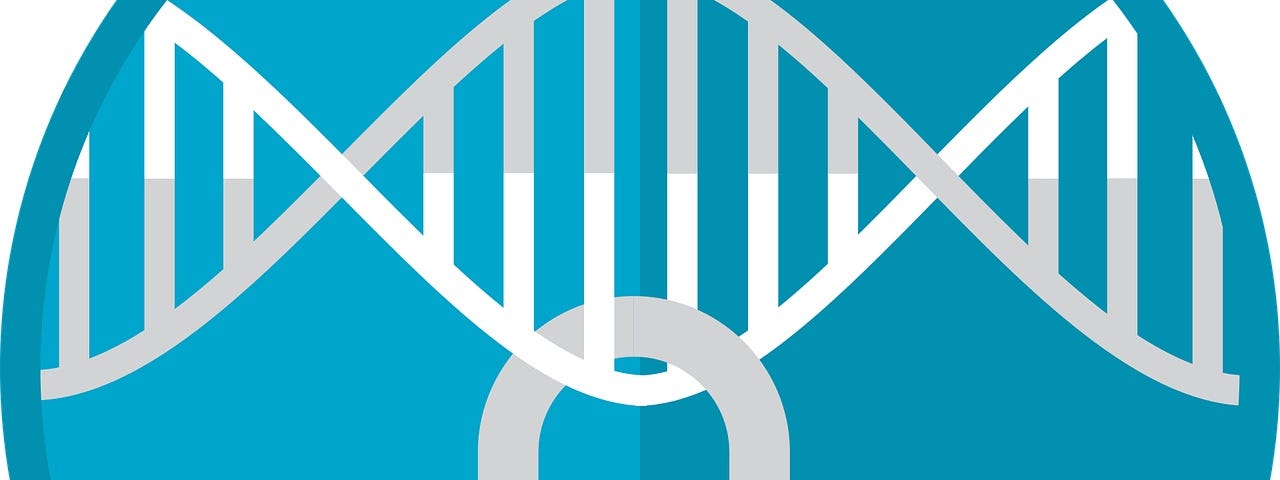 IMAGE: on a white background, a blue ball containing a thread of DNA with a closed lock hanging from it, symbolizing genomic privacy