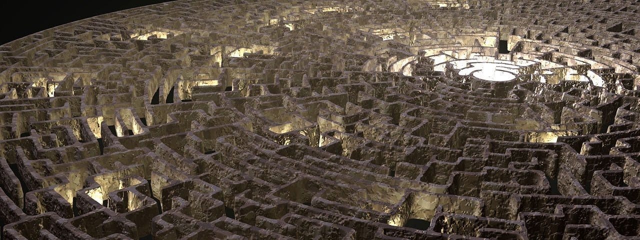 Image: A ruined stone labyrinth. From beneath the Coliseum, I think?