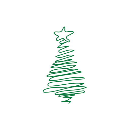 Green squiggle Christmas tree