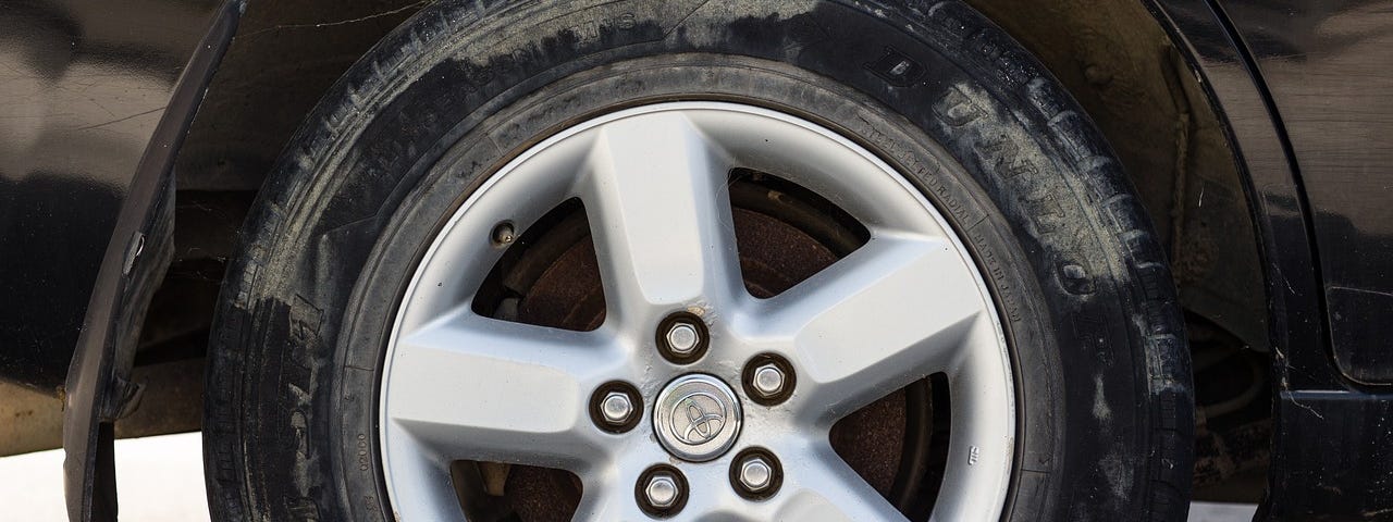 A flat tyre.