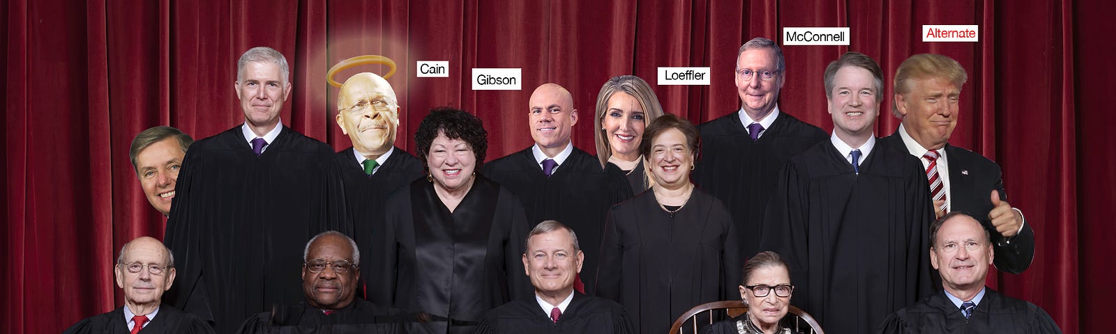 Current Supreme Court with additional Justices.