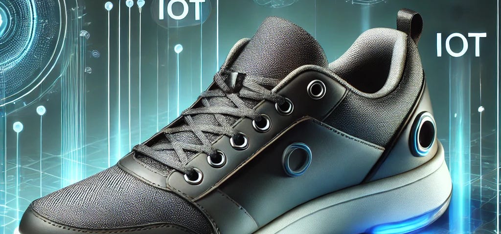 an image of a smart shoe showing IoT sensor technology