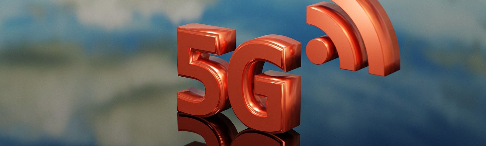 A CGI image with the letters ‘5G’ and a mobile signal graph in red.