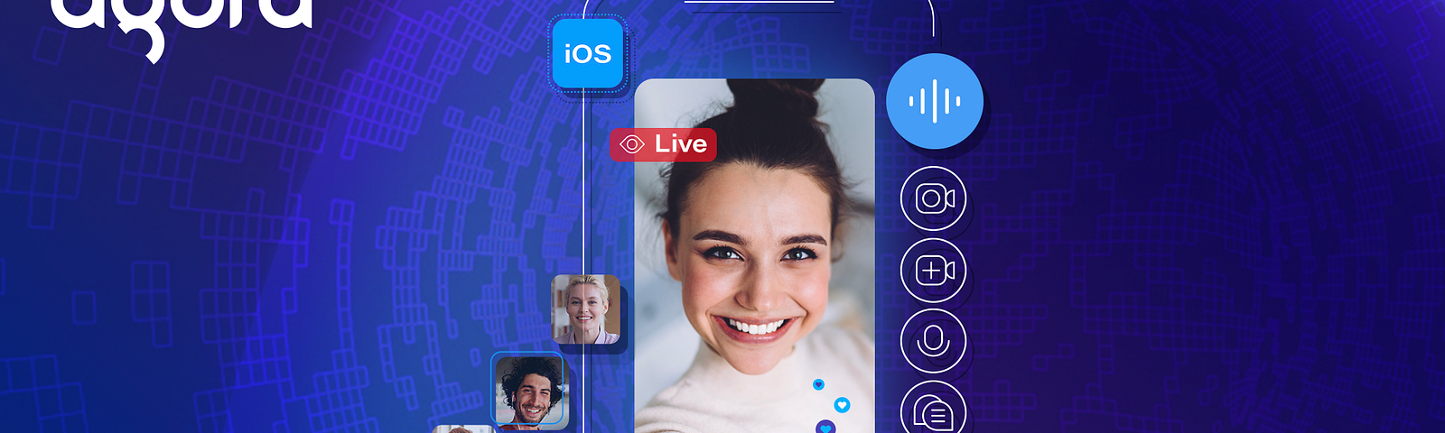 banner image, showing a live streaming app