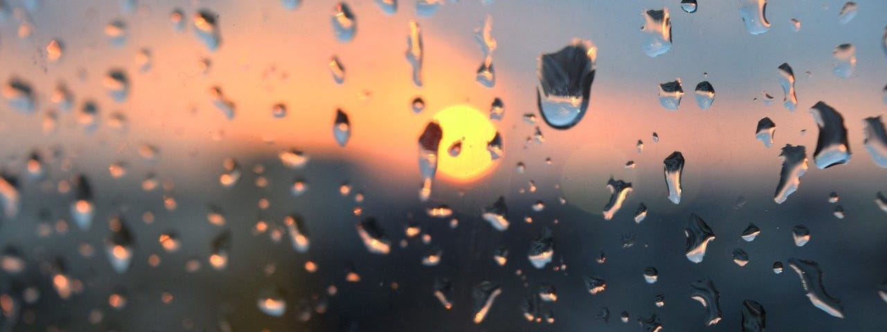 Rain drops on a window.