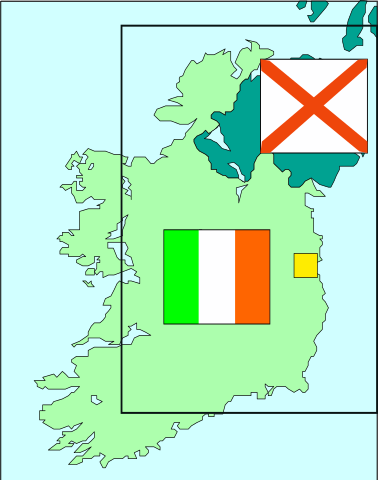 Map of Northern and Southern Ireland with their respective maps