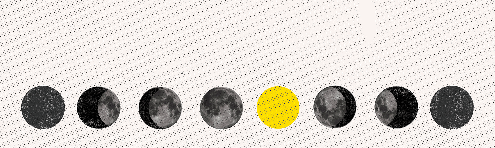 Illustration of the moon cycle