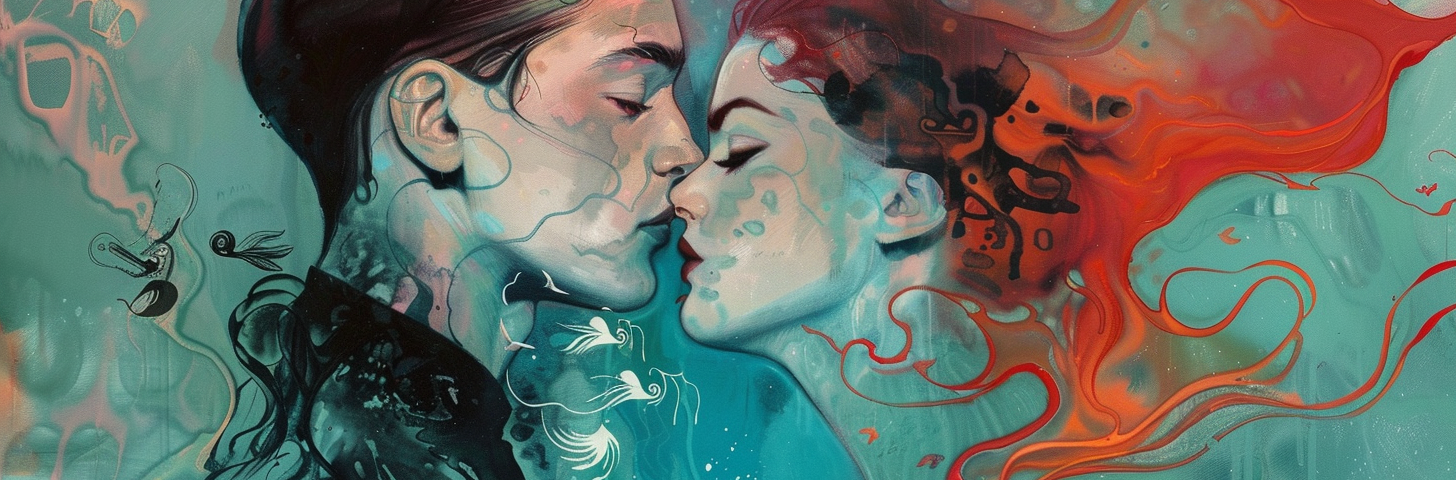 man and women indicating twin flames kissing each other, my twin flame runner returns.