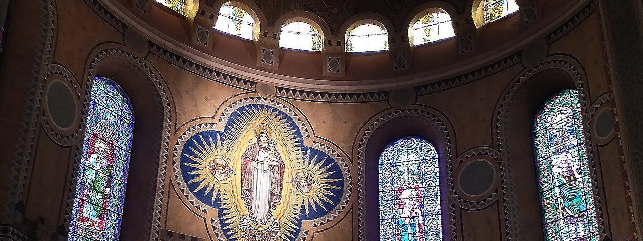 Woman clothed with the Sun as an altar painting in a catholic church (Hungary, Szeged city, Votive Church)