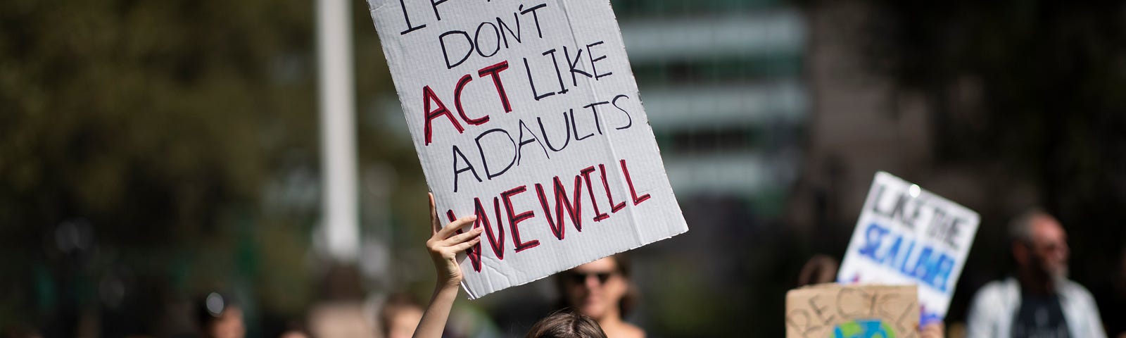 Students participate in the Global Climate Strike march on September 20, 2019 in New York City.