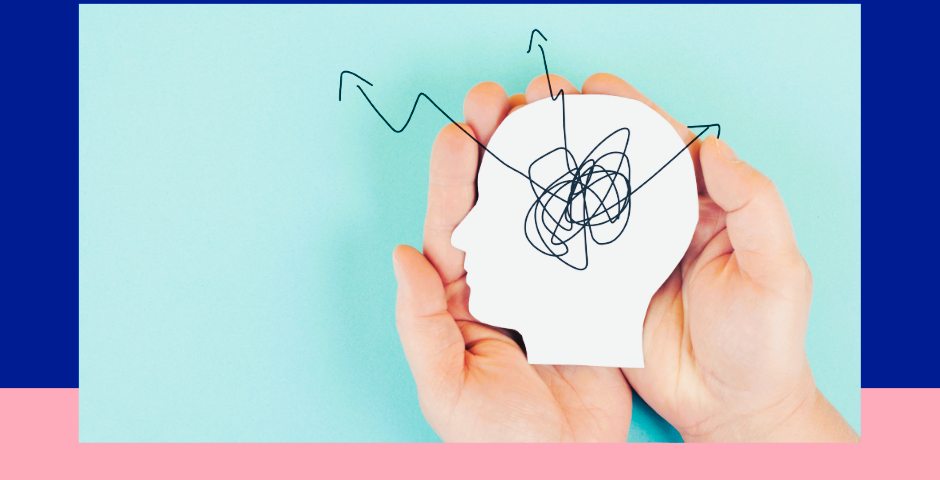 A pair of hands holding a white image of a head and scribbles along with caption of celebration of Deaf Awareness Week