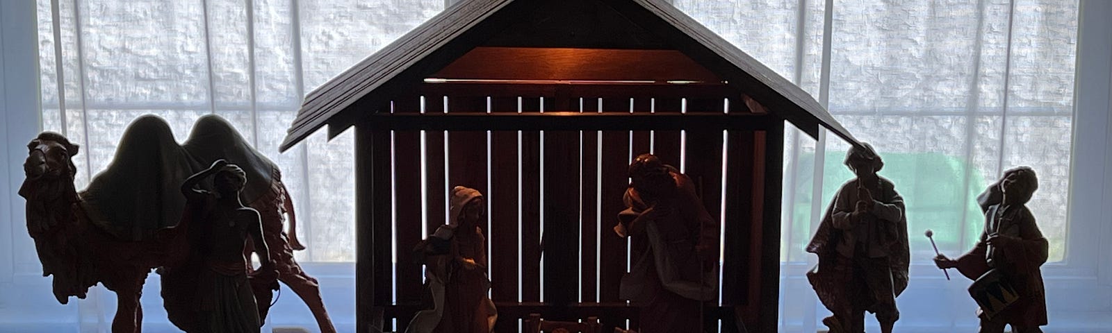 A picture of a nativity scene including a creche built by the author