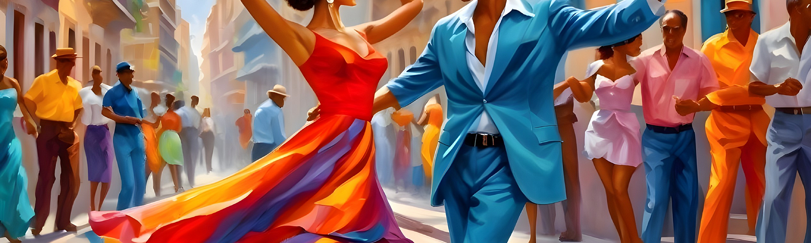 Salsa dancing man and woman