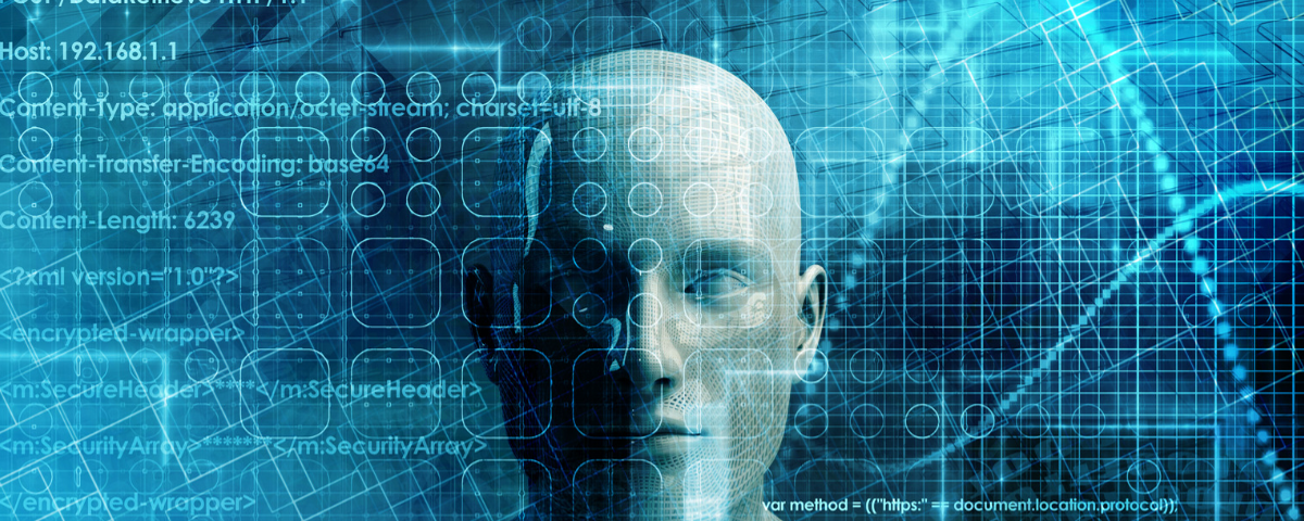 Futuristic image of a man — head and shoulders