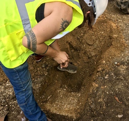 archaeological dig at Sydney Gardens