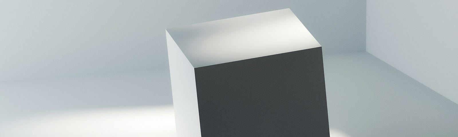 a white/grey box in strong shadow