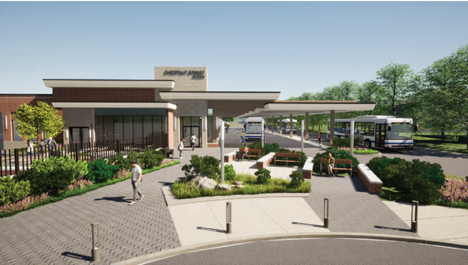 A rendering of the $24 million Chestnut Fields Multimodal Station.