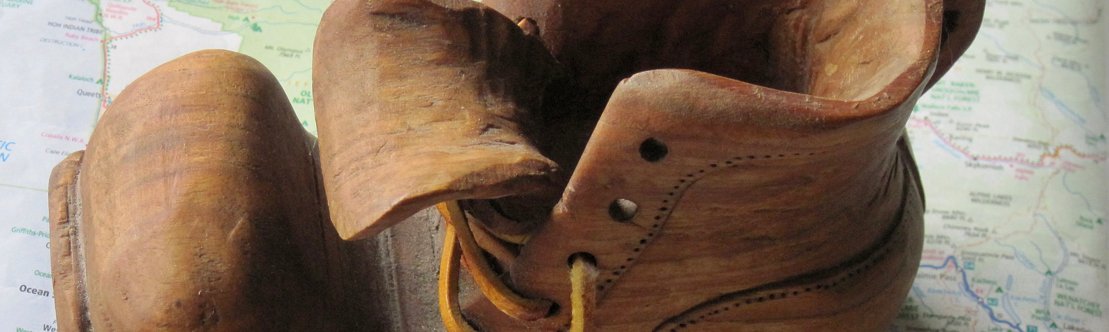 Author’s photo of hiking boot carving.